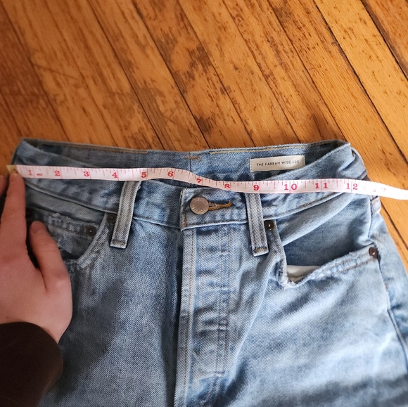 Denim Forum Light Wash Farrah Wide Leg Jeans - Picture 5 of 6